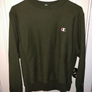 Green Champion Reverse Weave Crewneck Sweatshirt